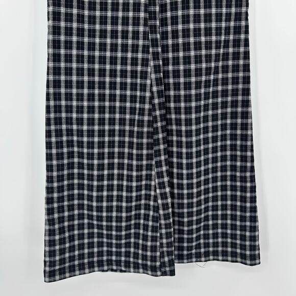 Aeropostale Plaid Flare Pants Elastic Waist Black White Academia Womens Sz XS - Picture 5 of 11